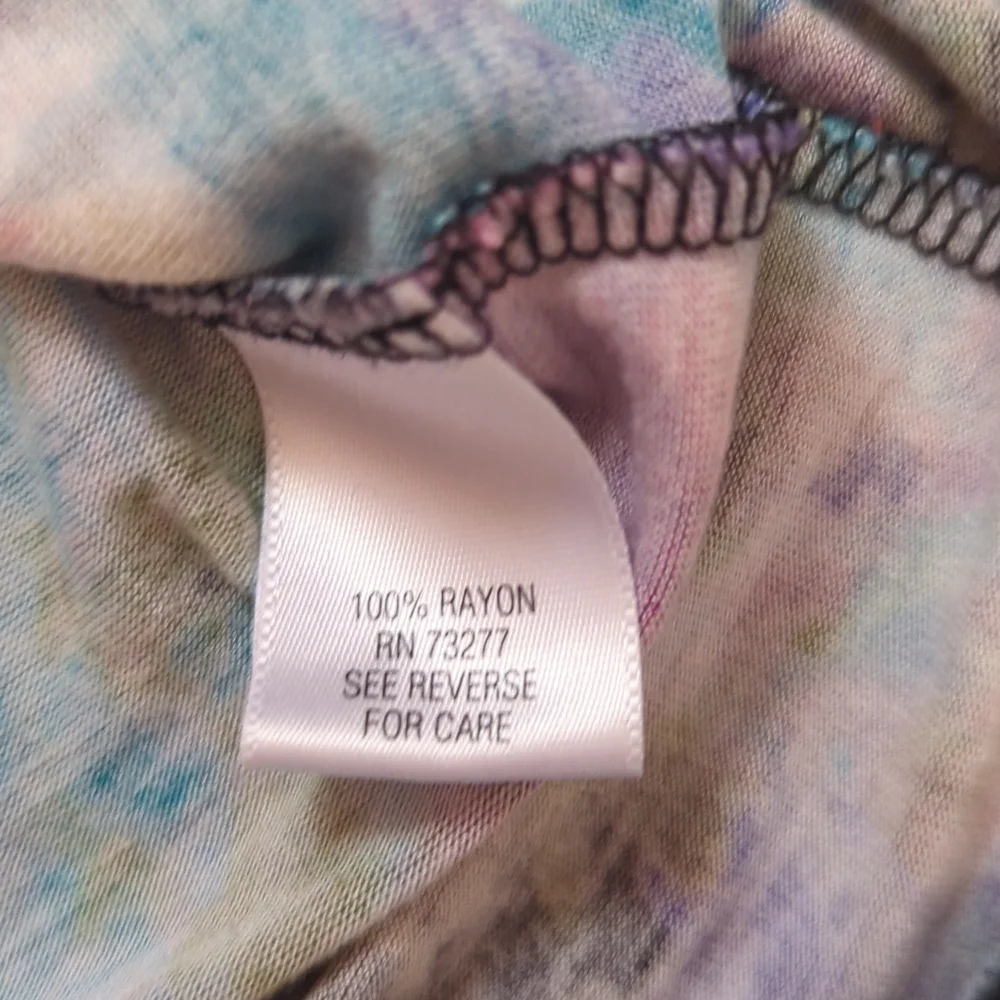 Vera Wang long sleeve tie dye multicolor top medium - Picture 7 of 7